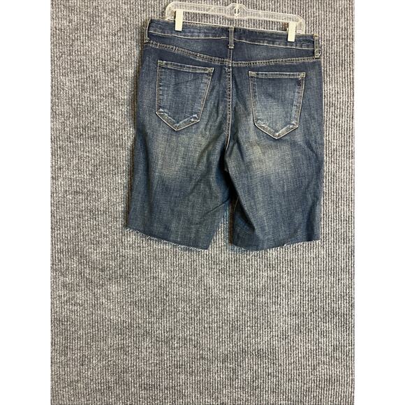 Jessica Simpson Womens Denim Bermuda Short Size 16 Blue Dark Wash Frayed Stretch - Picture 2 of 12